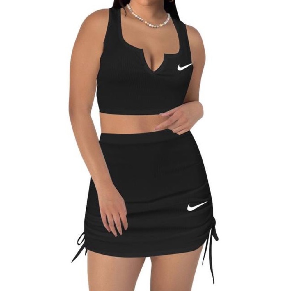 BLACK Swoosh check mark
Two-piece summer skirt set